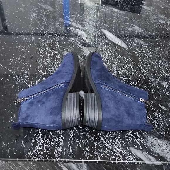 BRAND NEW SHOE LAND ELAINE ANKLE CHUNKY LOW HEELED ZIPPER BOOTS - Picture 11 of 14